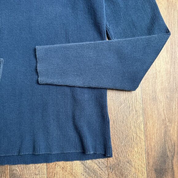 Vintage Ralph Lauren Sweater Women's Large Blue LRL Ribbed Knit Turtleneck 3119 - Picture 4 of 12